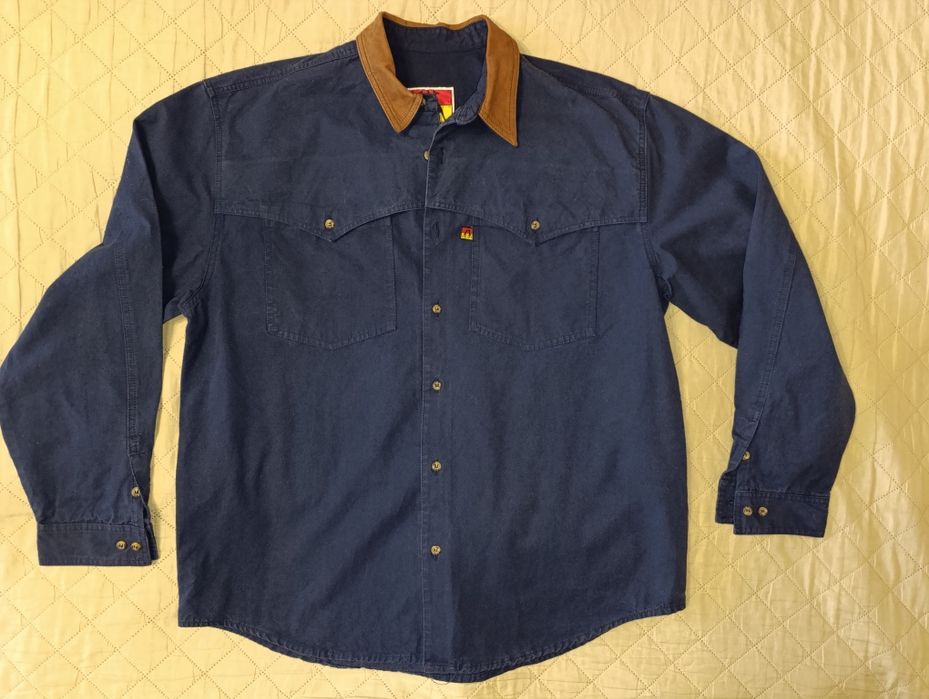 Австралийская рубашка Kakadu Traders с кожаным воротником, XL (Made in Australia)
