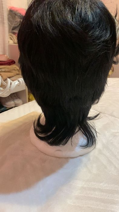 Peruca de corte de fabrica em cabelo humano