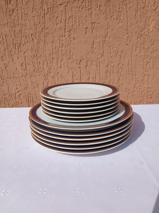 Комплект кобальтових тарілок Чехія кобальт фарфор Чехия Thun