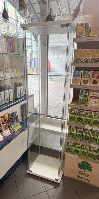 Witryna szklana biala Ikea detolf