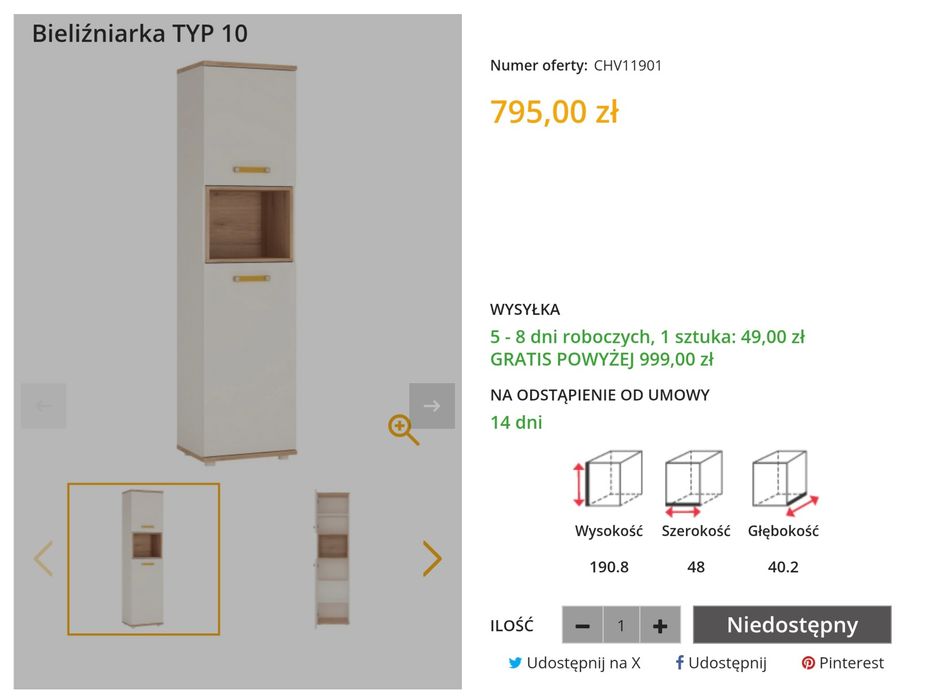 Meble, szafa i bieliźniarka Amazon