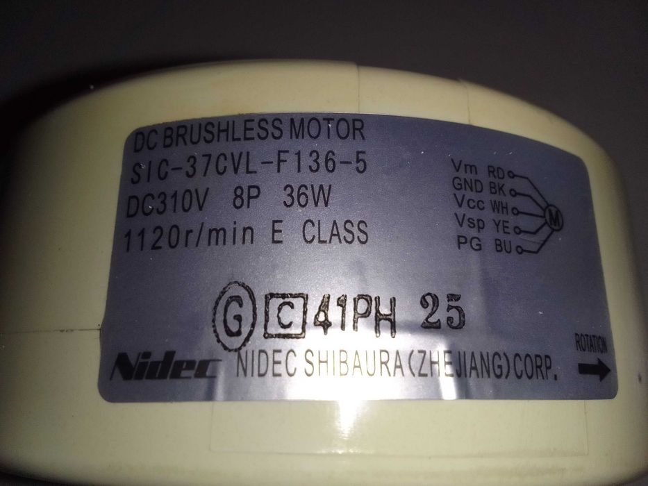 Silnik Nidec DC310V 8P 36W max 1120r/min od oczyszcza za pow. PHILIPS