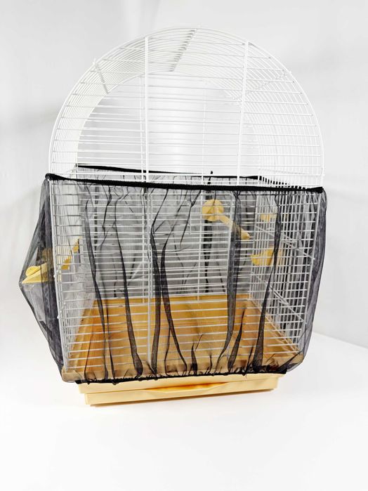 Защитная сетка к клетке для птиц от пыли и мусора, черная, размер S/M