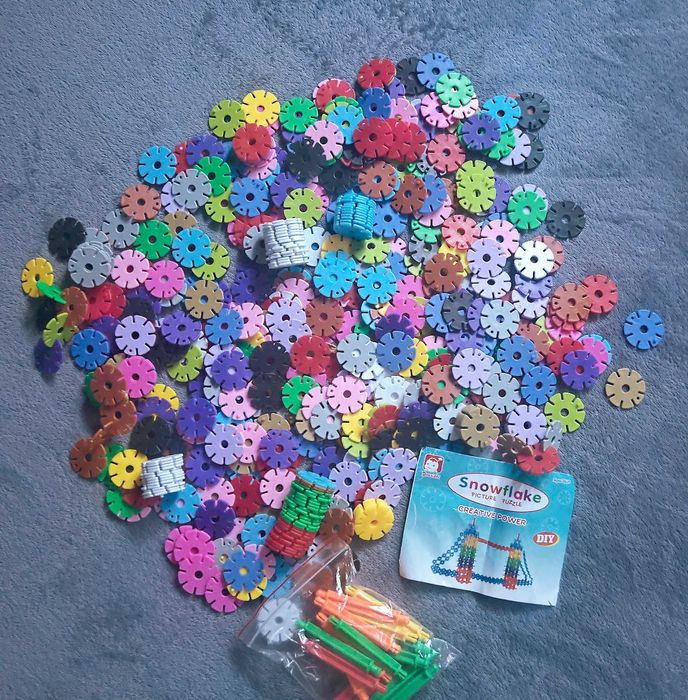 Klocki wafle konstrukcyjne snowflake dzień dziecka