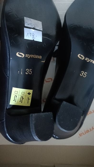 Nowe skórzane czółenka SYRENA 35 | Tęgość G | Obcas 6 cm | Zapasowe fleki