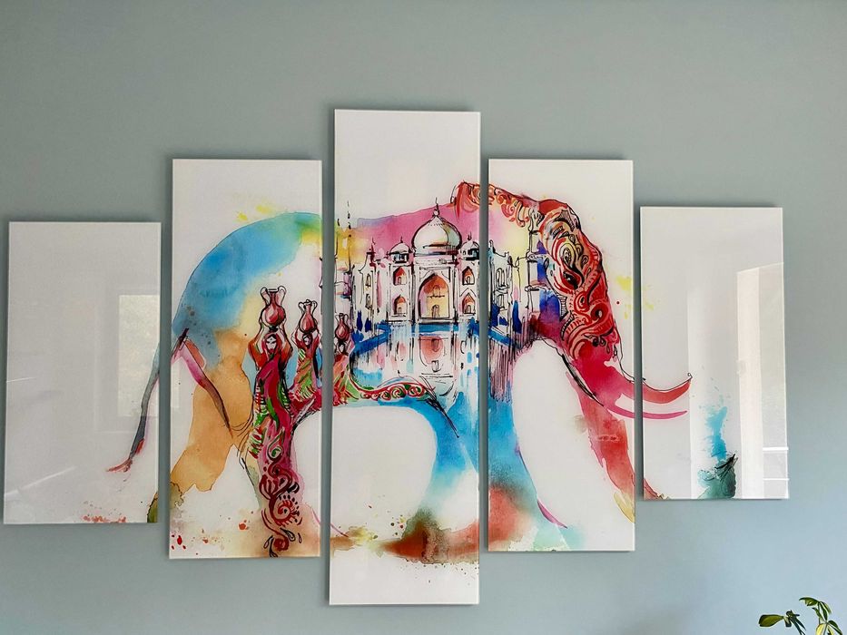 obraz na szkle z  5 elementów