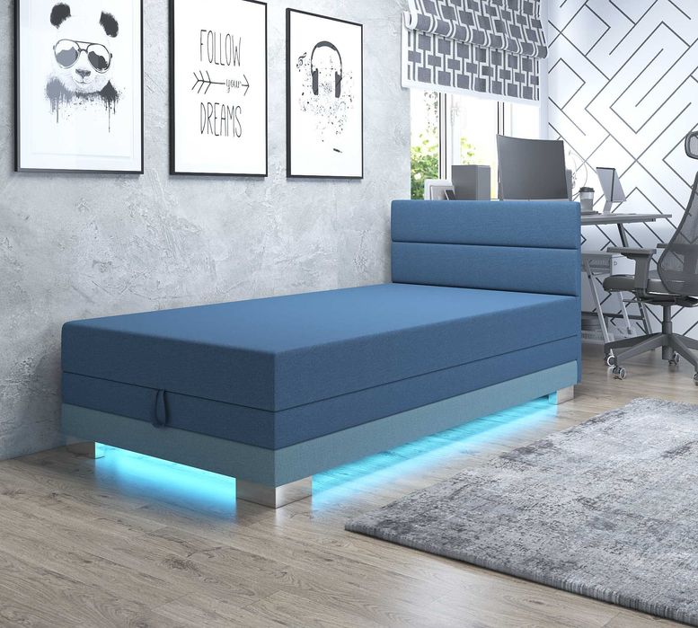 Tapczan z materacem pojedynczy łóżko jednoosobowe młodzieżowe Kanapa