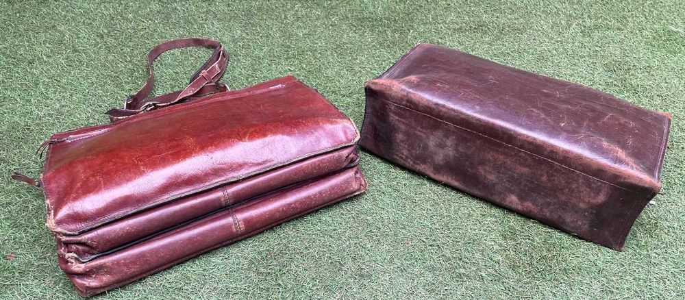 Malas de mão em pele, pasta em couro vintage