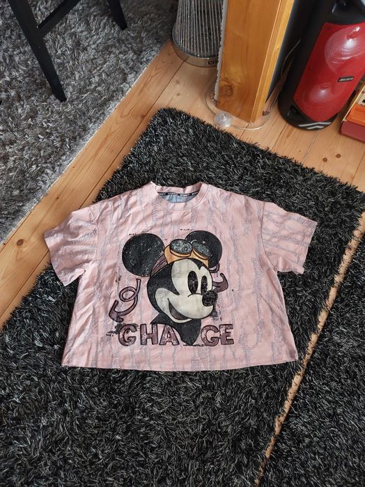 Nowy tshirt pudrowy myszka