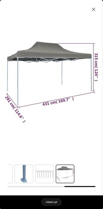 Tenda pop-up dobrável 3x4,5 m antracite NOVO - VIDAXL