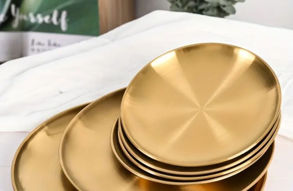 Złota stalowa taca 26cm