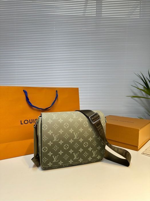 Louis Vuitton damier infini district сумка мужская золотая кожаная