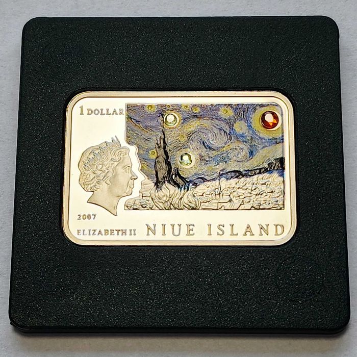 Van Gogh - Moneta srebrna 1 Dollar z cyrkoniami