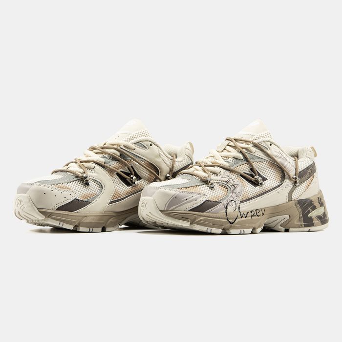Кросівки Кроссовки  Balance 530 Beige Custom White Бежевый Белый Кастомный Бежевий Білий Кастомний Кросовки демісезон