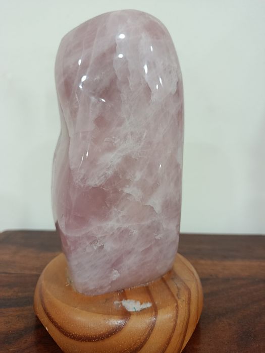 Candeeiro pedra quartzo rosa 1.620gr