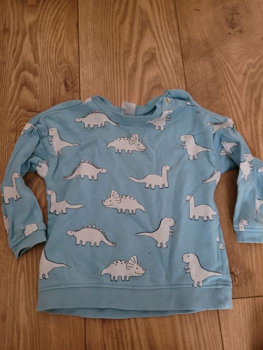 Bluza cienka 80 H&M dinozaury
