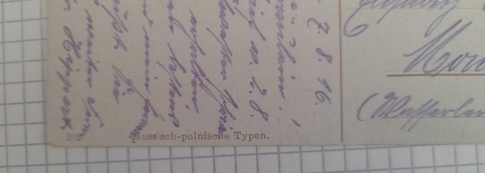 pocztówka 1916 typy rosyjsko polskie (etniczna) feldost niemcy I wojna