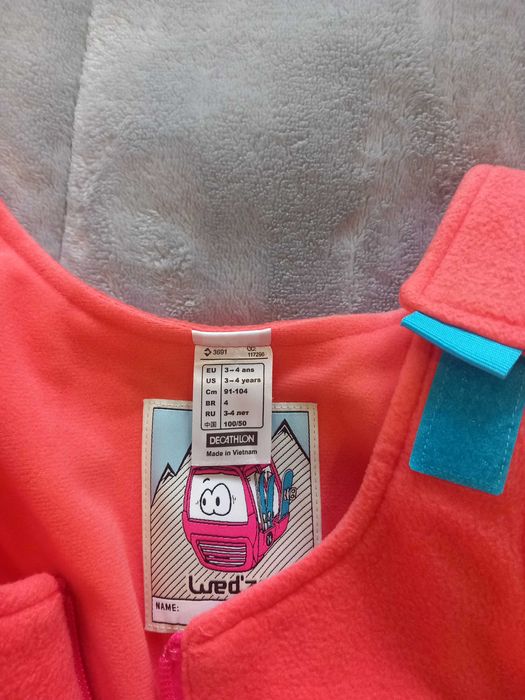 Fato de neve/ski criança WEDZE 3-4 anos, ROSA