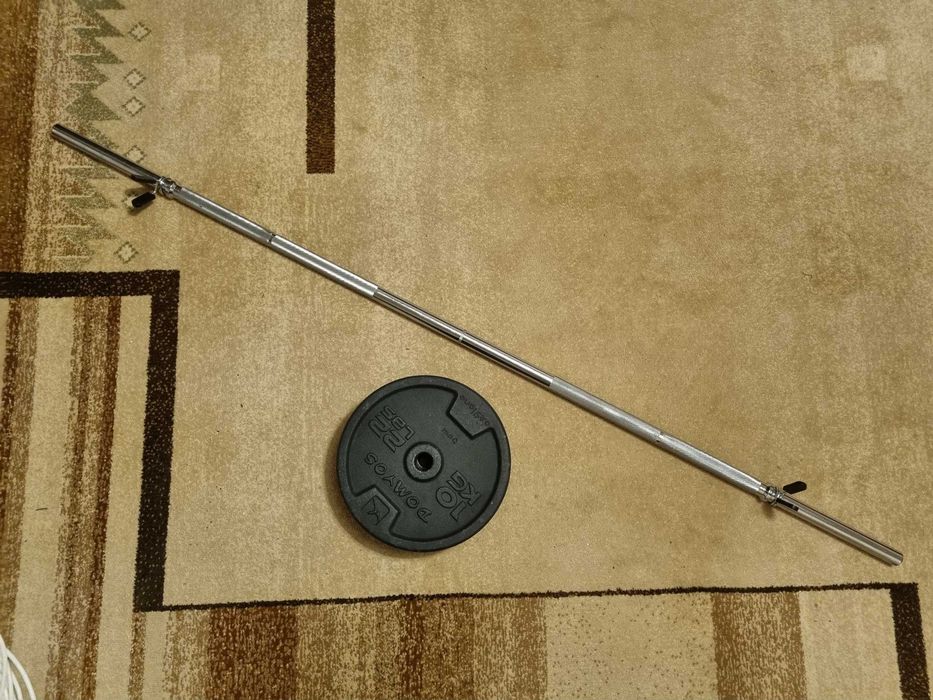 Gryf sztanga 175cm + talerze żeliwne 4x10kg