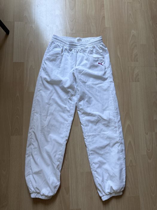 Dresy białe spodnie dresowe okazja ze ściągaczem s streetwear vintage