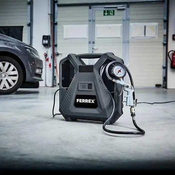 Портативний безмасляний, автомобільний міні компрессор Ferrex 1100 Вт 8 бар(Німеччина