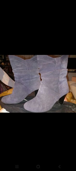 Botins de salto alto, de camurça, roxos - Guimarães