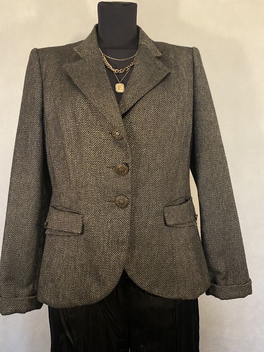 Marynarka damska czarno beżowa na guziki krótka Marks&Spencer 38 M