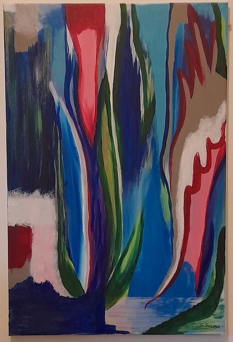Quadro Pintura Abstrata em Tela 40x60cm