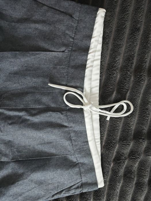 Сірі широкі брюки штани  з білою резинкою Zara р L