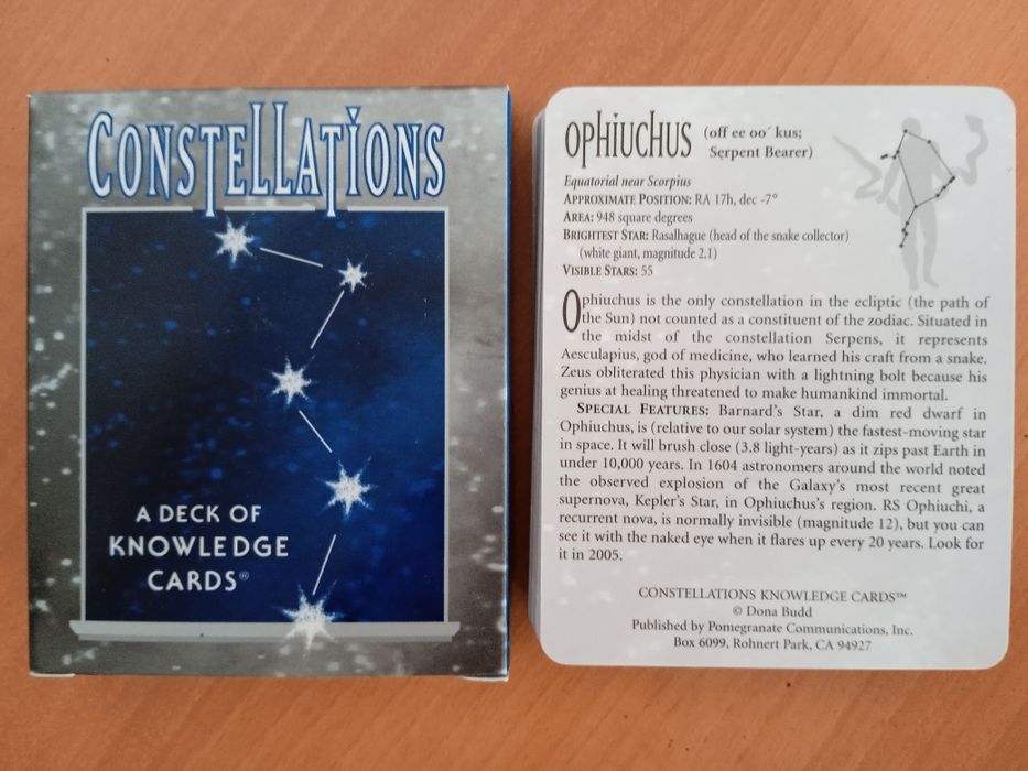 Uma carta,uma constelação! Constellations - knowledge cards, Dona Budd