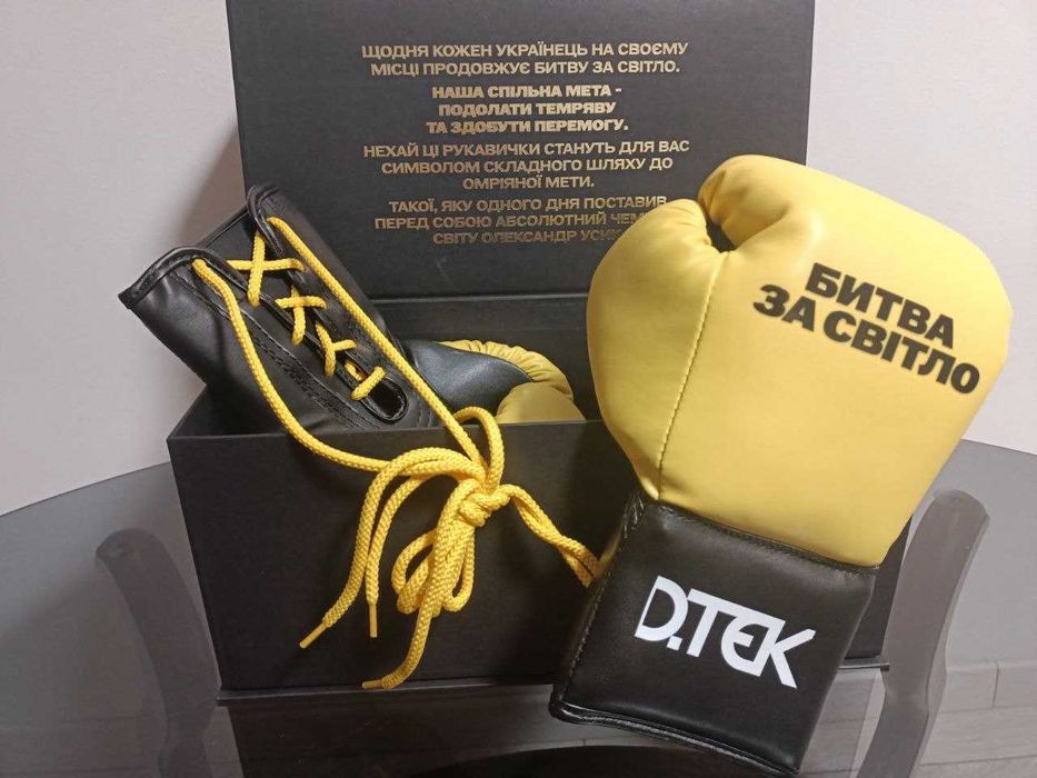 Боксерські рукавиці DTEK ексклюзивни подарунок на честь перемоги Усика