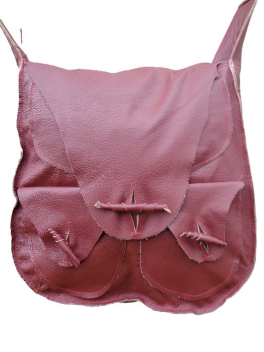 Artystyczna torba - plecak ze skóry. Handmade