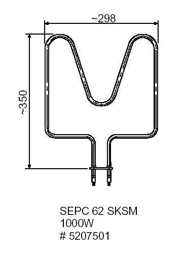 ТЭН SEPC 62 1000W 230V becker