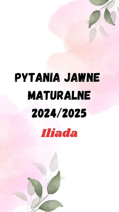 Opracowane pytania jawne matura polski 2024/2025 Iliada