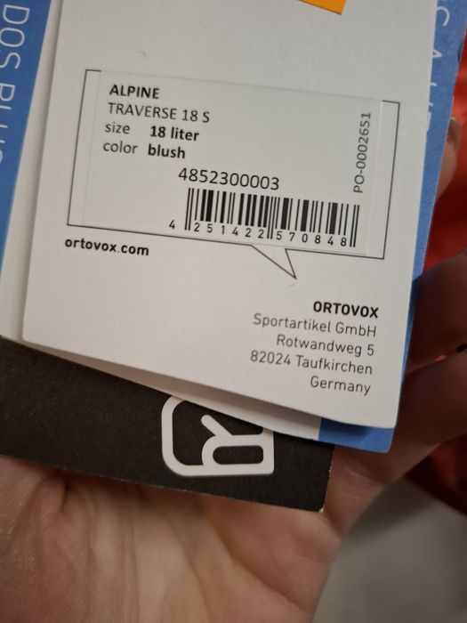 Plecak skiturowy turystyczny ORTOVOX Traverse 18 S nowy