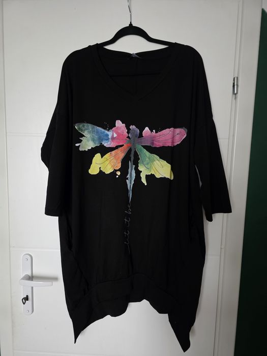 Wawa piękna tunika kolorowa ważka plus size xxxl 50 52