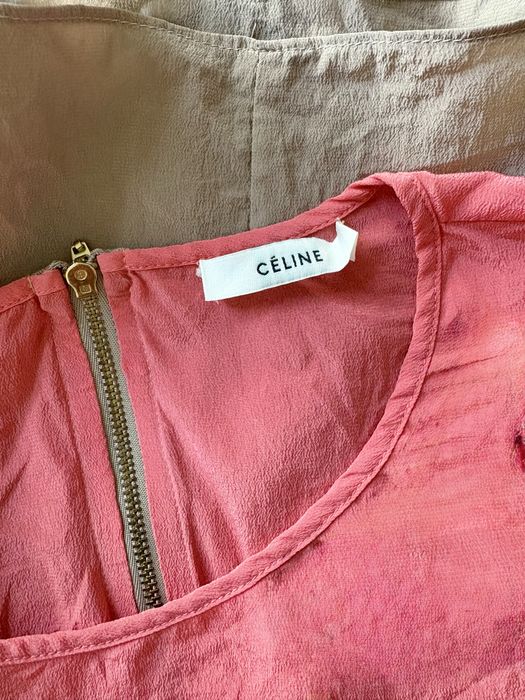 Jedwabna Bluzka celine premium markowa M brazowa rozowa