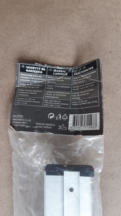 Nowa szyna z uchwytami na narzędzia 50 cm Powerfix.