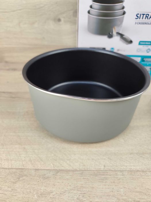 Sitram Zestaw 3 garnków rondli aluminium 16/18/20 cm z uchwytem