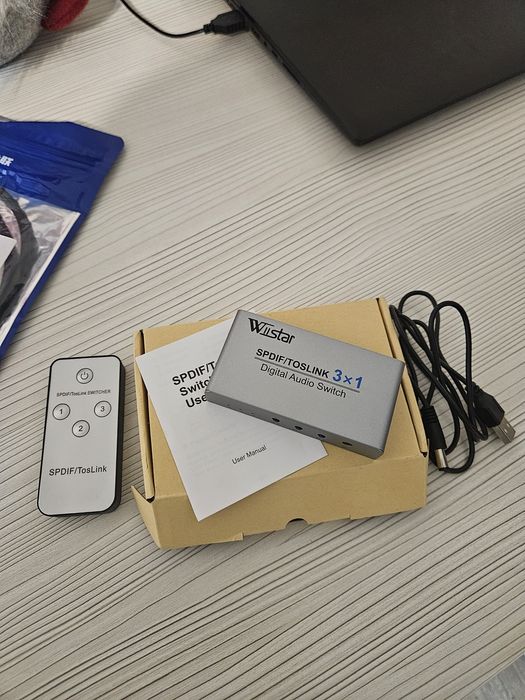 Spdif toslink комутатор 3 в 1.
