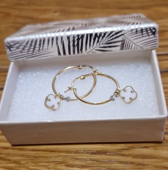 ZŁOTE DAMSKIE kolczyki Van Cleef 14k. 585pr.