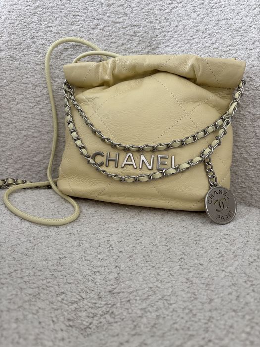 Chanel mini 2.55 bag listonoszka skora naturalna baby jellow