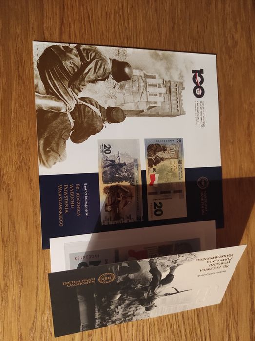 banknot 80 rocznica powstania warszawskiego