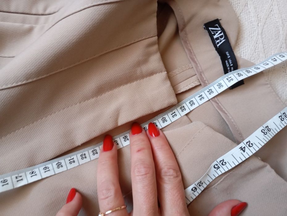 ZARA S beżowe NOWE eleganckie spodnie cygaretki