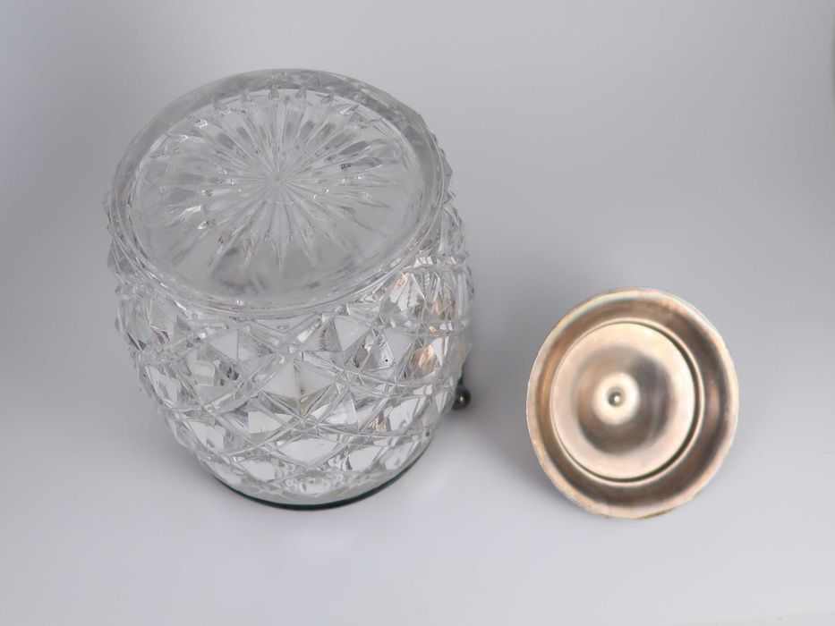 Boleira antiga Art Deco em vidro padrão Diamante (Ref. 7)