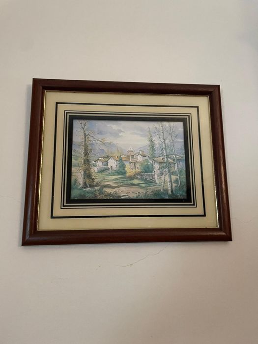 Quadro com moldura de paisagem