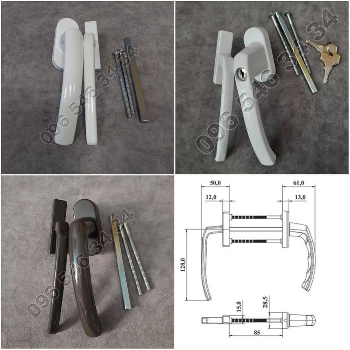 Двостороння балконна ручка (2-х сторонні ручки для балконних дверей)