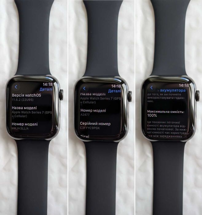 Open Box стан нових Stainless Steel Apple Watch 7 45 mm Graphite