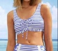 B.P.C biustonosz bikini top biały w paski 38.