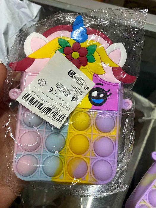 Bolsa Pop It Unicornio Silicone Anti Stress Crianca